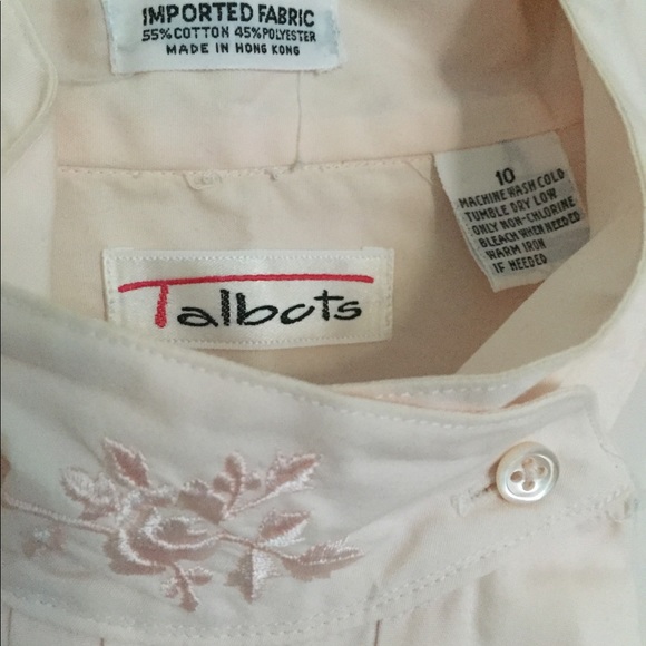 Talbots pleated button down long sleeve blouse - Picture 3 of 3